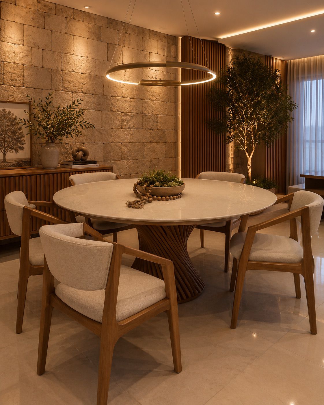 Mesa de Jantar Redonda 4 Lugares